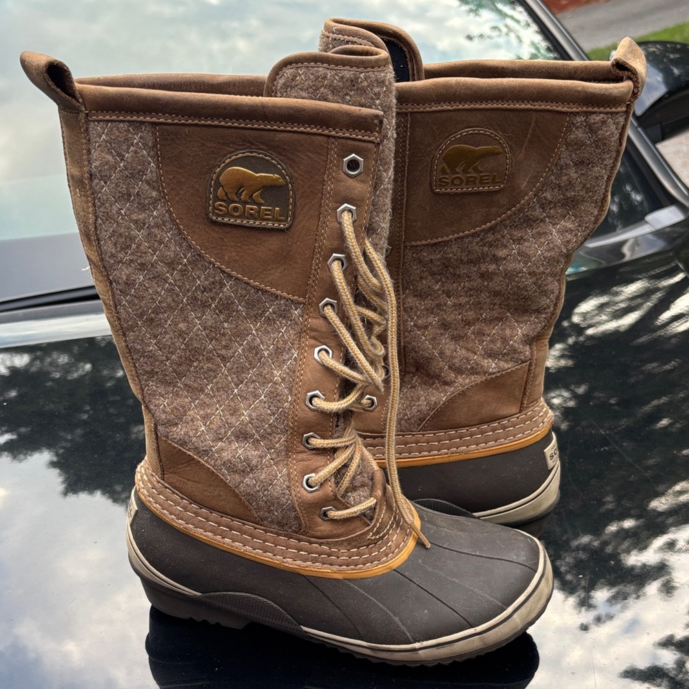 Sorel Men's Brown Lace-Up Waterproof Winter Boots